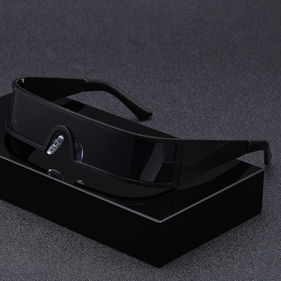 Premium Cyberpunk Style Men's Sunglasses, Fashionable Futuristic Tech-Inspired Narrow Frame Eyewear, Suitable for Parties and Holiday Gifting