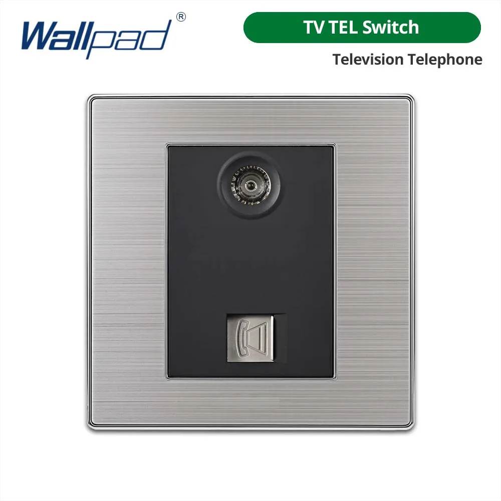 Wallpad LED Light Switch Wall Switches Stainless steel Panel Sockets One-side Click Acrylic Button Interrupteur AC110~250V