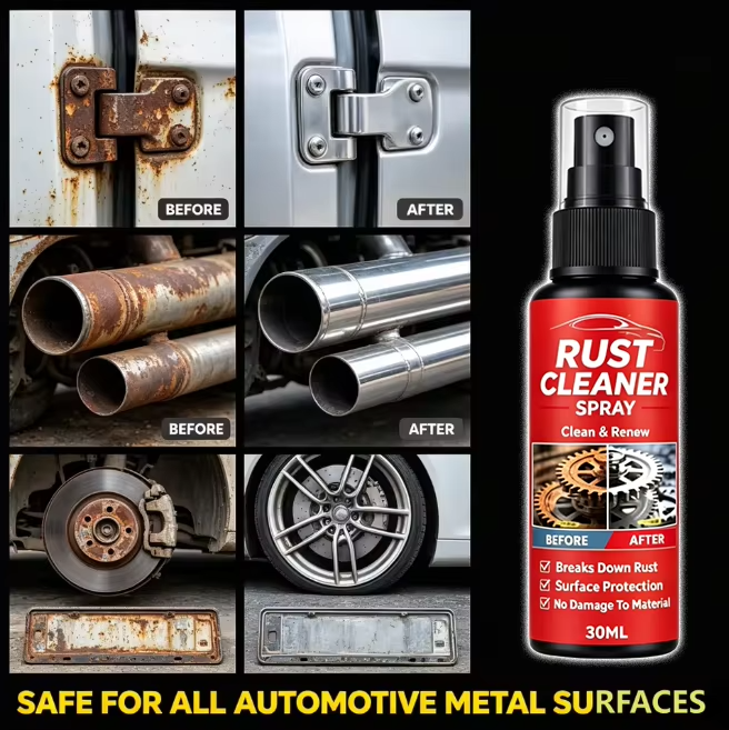 Rust Remover Spray for Metal Surfaces, Household Appliances, Auto Wheels & Tire Rust Cleaner