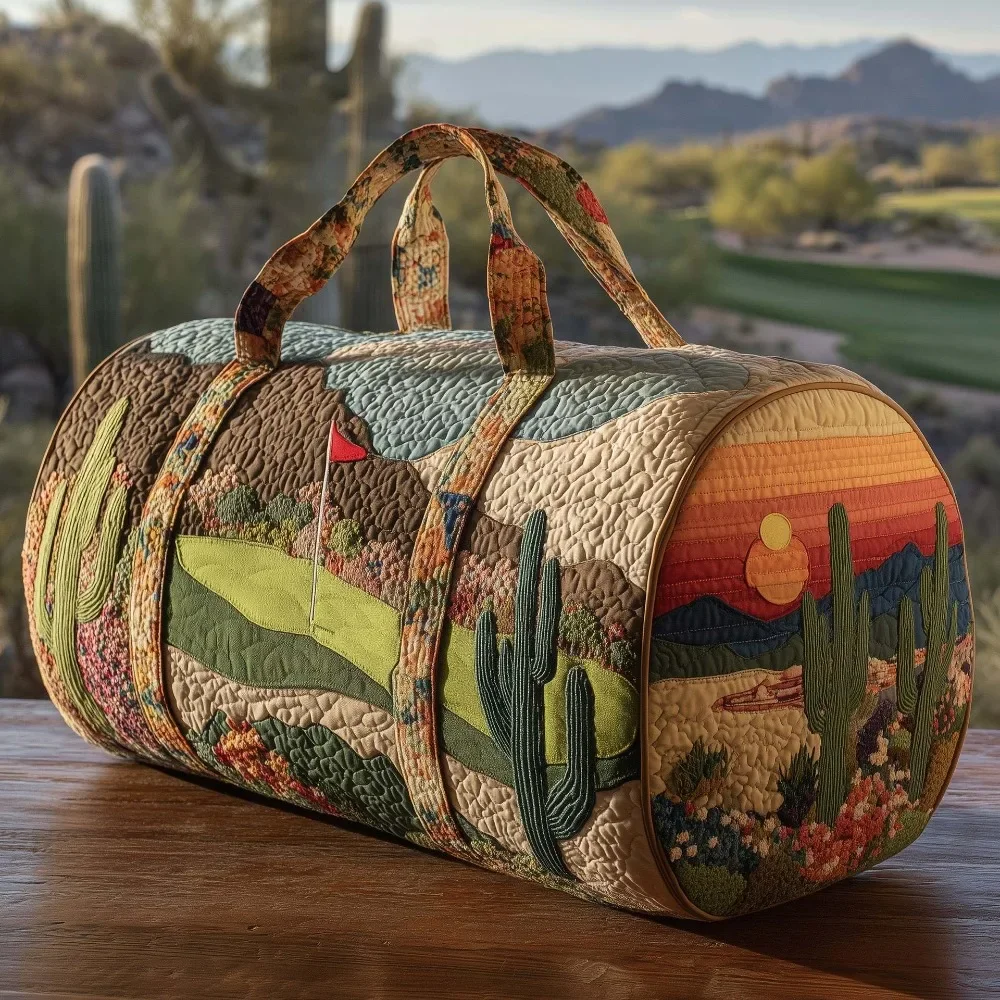 Adjustable Strap Quilted Duffle Bag – Large Capacity 3D Quilted Travel Tote Bag