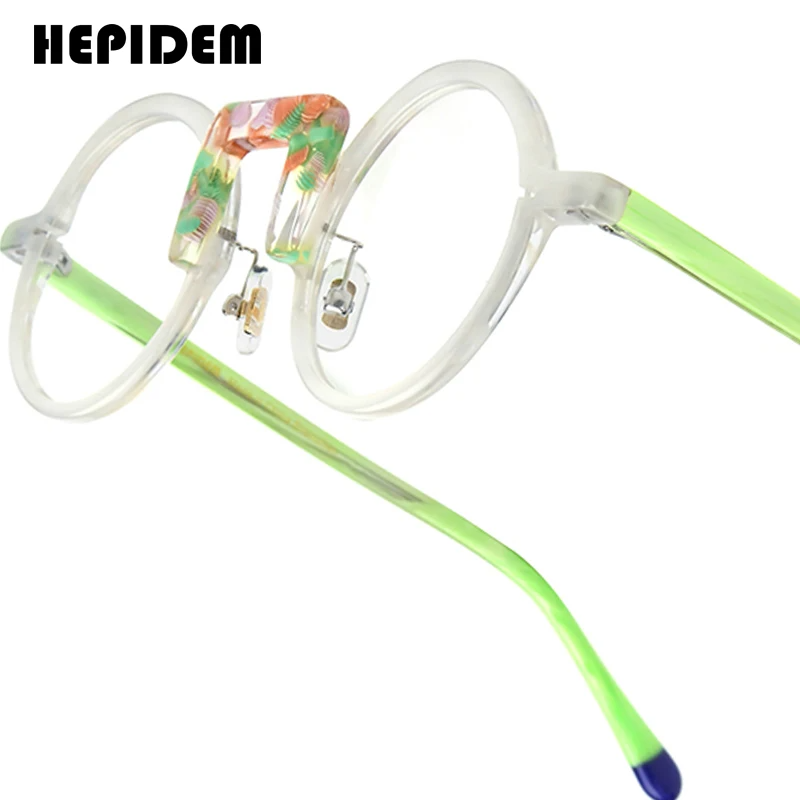 HEPIDEM   Multicolor Acetate Eyeglass Frames | Round Heart Design | Unisex Optical Spectacles | FREE SHIPPING 👓✨