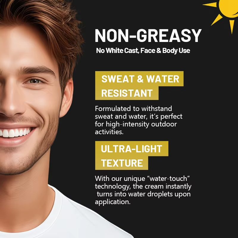 50g Sunscreen Lotion, Lightweight Non-Greasy Face & Body UV Protection Lasting Moisturizing, Refreshing Daily Sunburn Defense