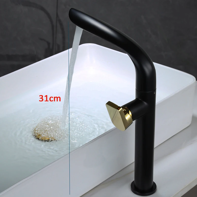 Brushed Gold Basin Faucet Brass Bathroom Faucet Mixer Tap Gold Wash basin Faucet Single Handle Hot & Cold Lavotory Faucet