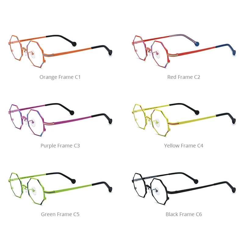FONEX Women's Pure Titanium Eyeglasses 85849 | Retro Polygon Round Frames | Ultralight Vintage Japanese Eyewear | FREE SHIPPING 👓✨