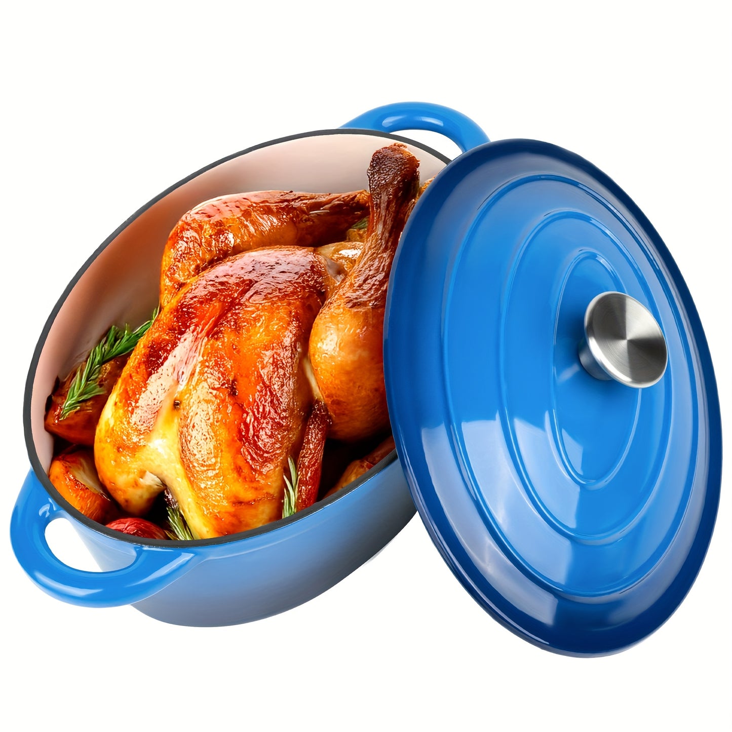 4.5QT Enameled Dutch Oven Pot With Lid, Cast Iron Dutch Oven With Dual Handles For Bread Baking, Cooking, Non-stick Enamel Coated Cookware