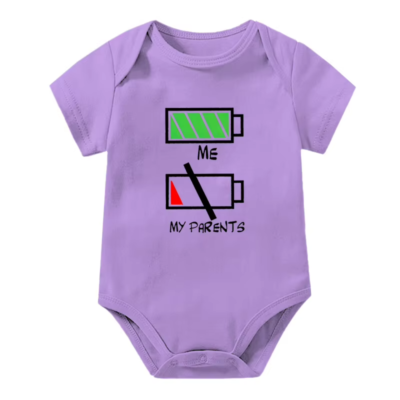 Girls Boys Funny Me Vs My Parents Graphic Infant Cotton Jumpsuit Fashion Funny Parents Low Battery Full Energy Baby Clothing