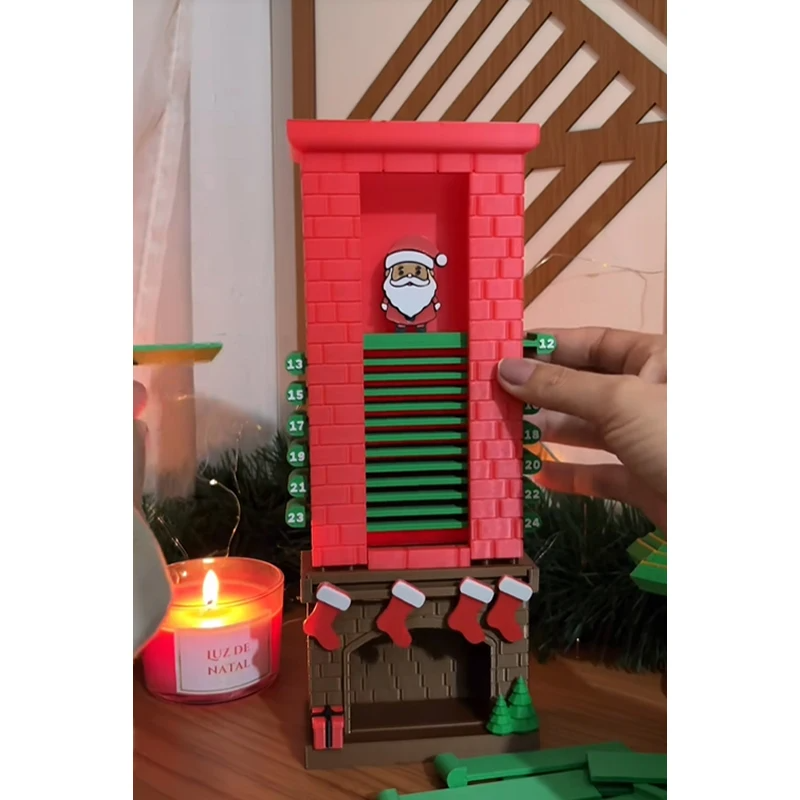 3D Printed Santa Chimney Advent Calendar | 24-Day Christmas Countdown | Interactive Holiday Decor | FREE SHIPPING 🎅🎄