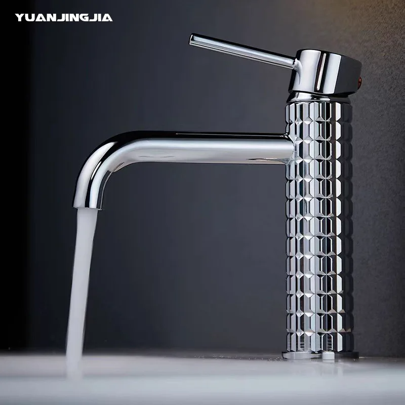 Brushed Gold All Copper Light Luxury Basin Faucet | Hot & Cold Bathroom Washbasin Tap | Free Shipping