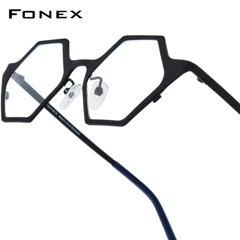 FONEX Women's Pure Titanium Eyeglasses 85849 | Retro Polygon Round Frames | Ultralight Vintage Japanese Eyewear | FREE SHIPPING 👓✨