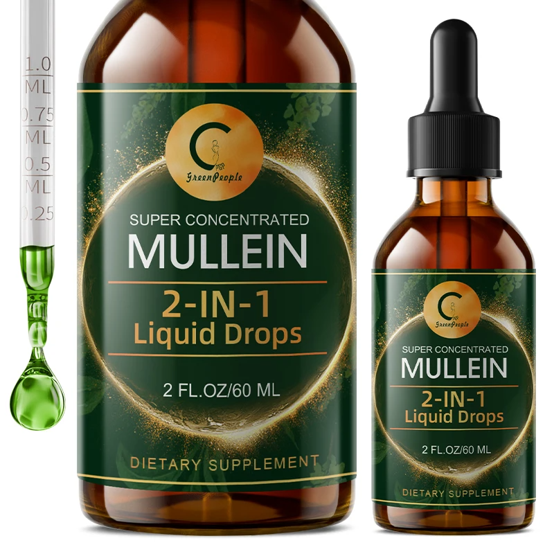 Mullein Leaf Extract Drops - Lung Cleanse - Powerful Mullein for Immune Support,Detox & Respiratory Support - Herbal Supplements