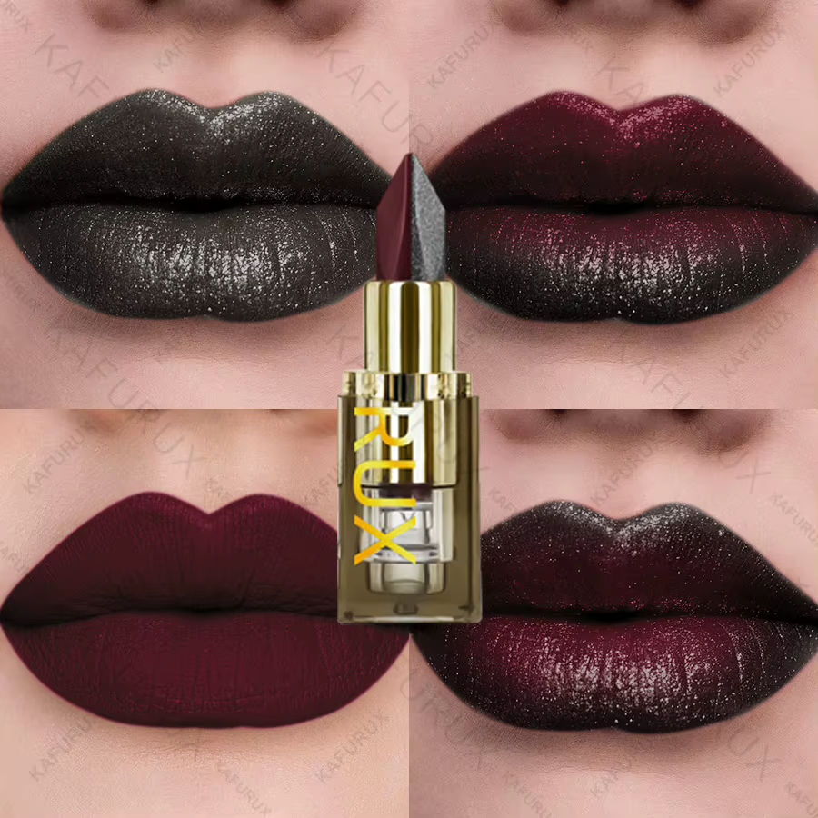 11 Color Two-tone  Lipstick Purple Black Glitter Matte 2 pc Lipsticks Makeup Easy To Use Lip Tint Makeup Gifts Red Black Cosmetics