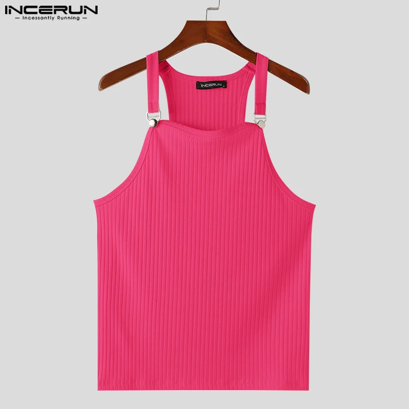 INCERUN Men's Knitted Tank Top | Solid Color Button Sleeveless Vest | Summer Streetwear Casual Fitness Fashion | FREE SHIPPING
