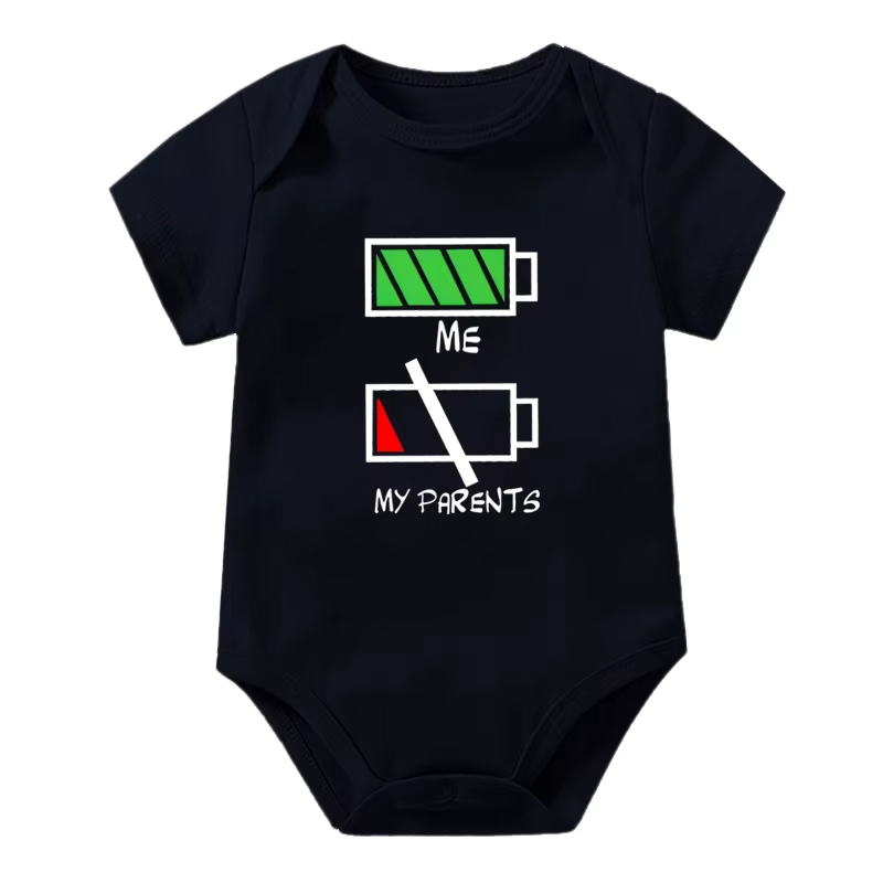 Girls Boys Funny Me Vs My Parents Graphic Infant Cotton Jumpsuit Fashion Funny Parents Low Battery Full Energy Baby Clothing