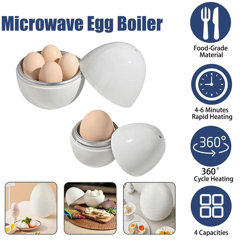1/4 Eggs Microwave Egg Steamer Boiler Cooker Easy Quick 5 Minutes Hard Or Soft Boiled Egg Boiler Kitchen Cooking Tools