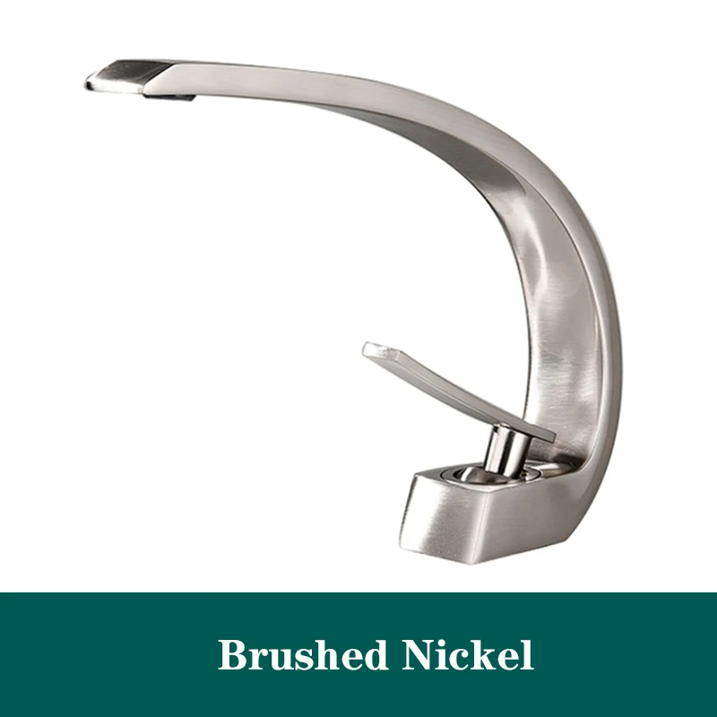 Bathroom Basin Faucet Deck Mount Hot & Cold Water Mixer Tap – Creative Curved Design | Free Shipping