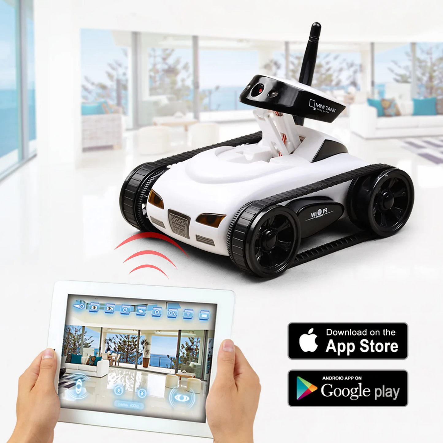 777-272 WiFi Mobile Remote Control Four Channel Real-Time Transmission Camera Small Tank Tracked Walking Car Toy for Kid Gifit