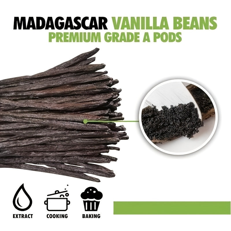 25 Madagascar Vanilla Beans Grade A | 5-Inch Whole Vanilla Pods for Extract & Baking | FREE SHIPPING 🌿🍰