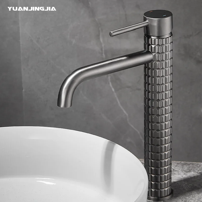 Brushed Gold All Copper Light Luxury Basin Faucet | Hot & Cold Bathroom Washbasin Tap | Free Shipping
