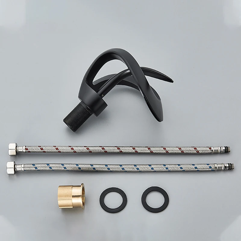 Bathroom Basin Taps Single Handle Waterfall Faucet Solid Brass Basin Mixer Taps Creative Hollowed Out Design Water Tap
