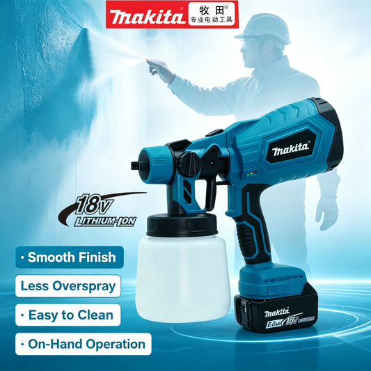 Cordless Paint Sprayer for Makita 18V BL1860 Battery | 1L Portable Electric Spray Gun for Furniture & Auto