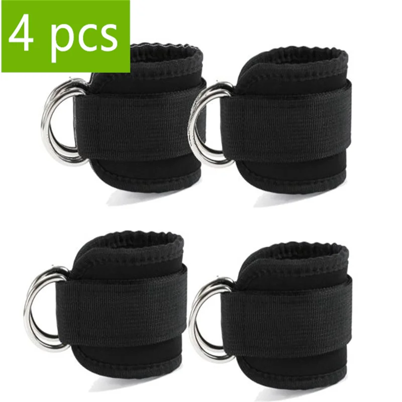 Cable Ankle Straps 1/2/4-Pack | Adjustable Double D-Ring Gym Ankle Cuffs | Glute & Leg Training | FREE SHIPPING 💪