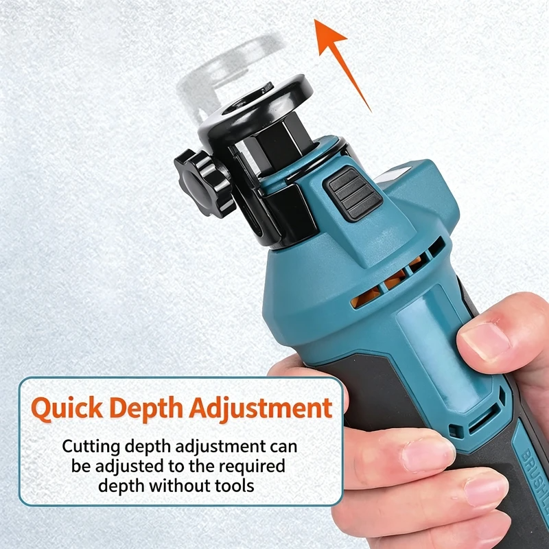Brushless 3-Speed Electric Drywall Cut-Out Tool — 30,000 RPM Cordless Rotary Saw for DeWalt/Makita Batteries