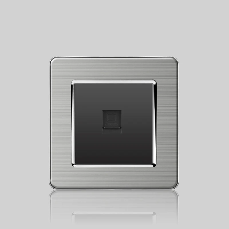 Wall LED Light Universal Switch Stainless steel Panel,EU UK USB Type-c 18W Fast Charging Plug socket 1 2 3 Gang 1 2 Way switch