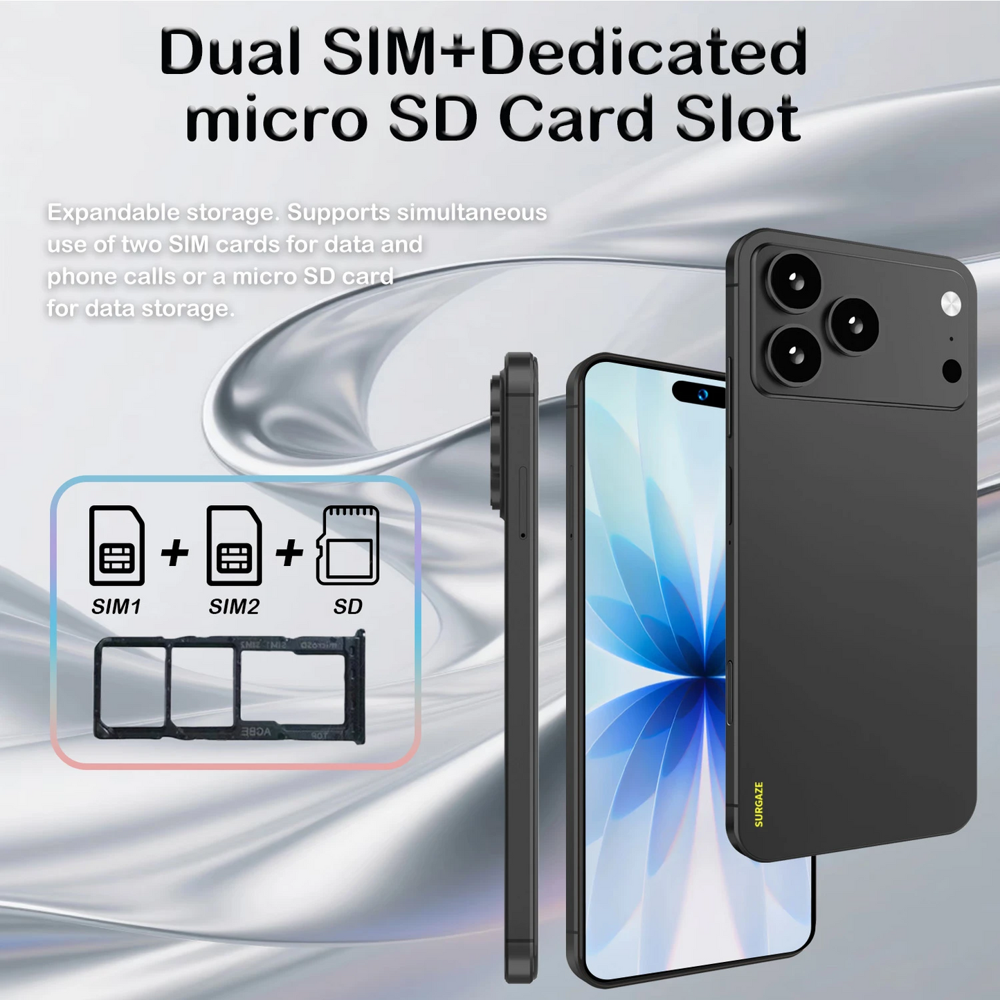 SURGAZE i17 Pro Max 5G Smartphone – Android 12, 12GB RAM, 512GB ROM, 5300mAh Battery