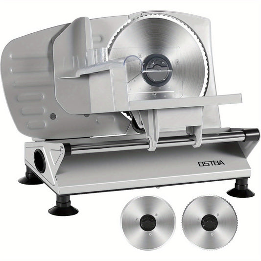 Electric Meat Slicer with 2 Removable Stainless Steel Blades | Deli Food & Bread Slicer | Free Shipping