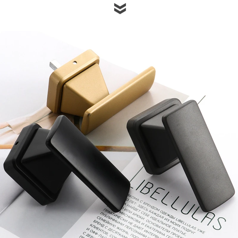 Invisible Single-Side Door Handle Lock with Key — Hidden Wooden Door Hardware