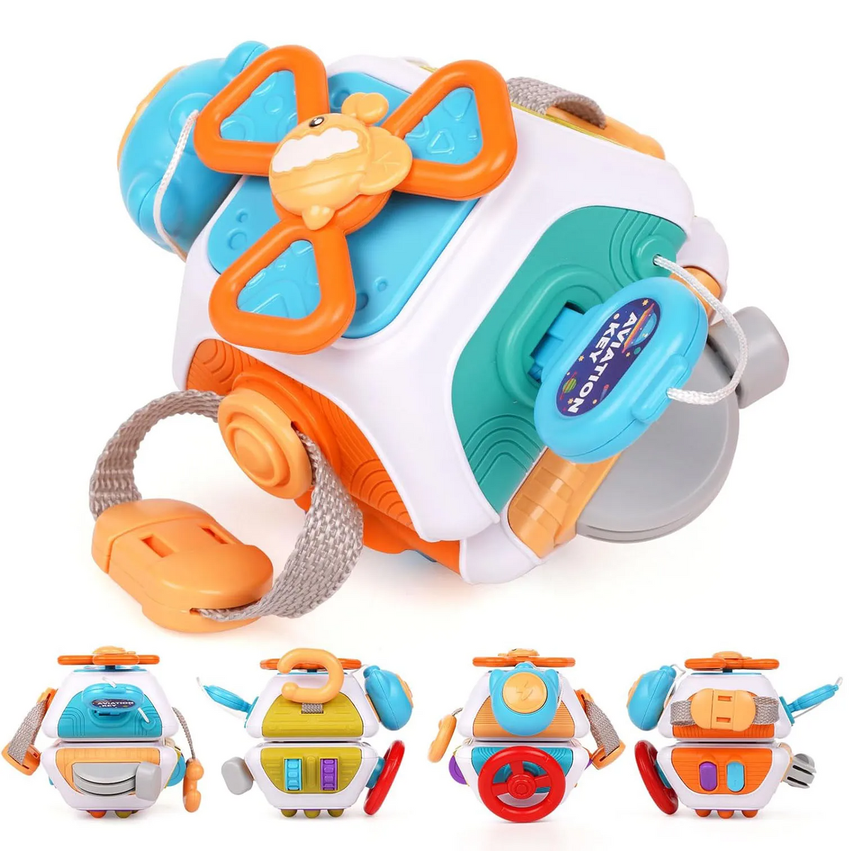 Baby Montessori Busy Board Cube | Sensory Educational Activity Toy | Lock Box & Fine Motor Skills | Travel Toy | FREE SHIPPING