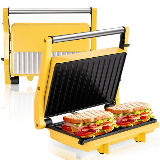 3-in-1 Electric Indoor Grill & Panini Press – 180° Non-Stick Sandwich Maker with Grease Tray