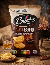 Brets BBQ Whisky Flavored Potato Chips Alcohol Free French Chips. 3 bags Free Shipping