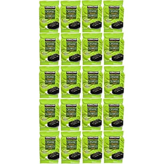Kirkland Signature Organic Roasted Seaweed Snack 20 Count 2-Pack, 0.6 oz Each