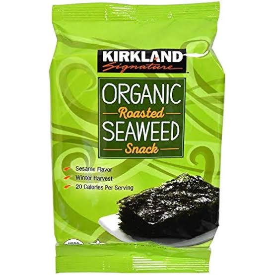 Kirkland Signature Organic Roasted Seaweed Snack 20 Count 2-Pack, 0.6 oz Each