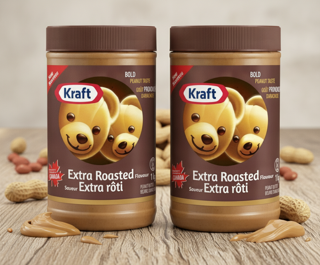 Kraft Peanut Butter Extra Roasted Flavour 1kg (2 Pack) – Rich Roasted Peanut Taste