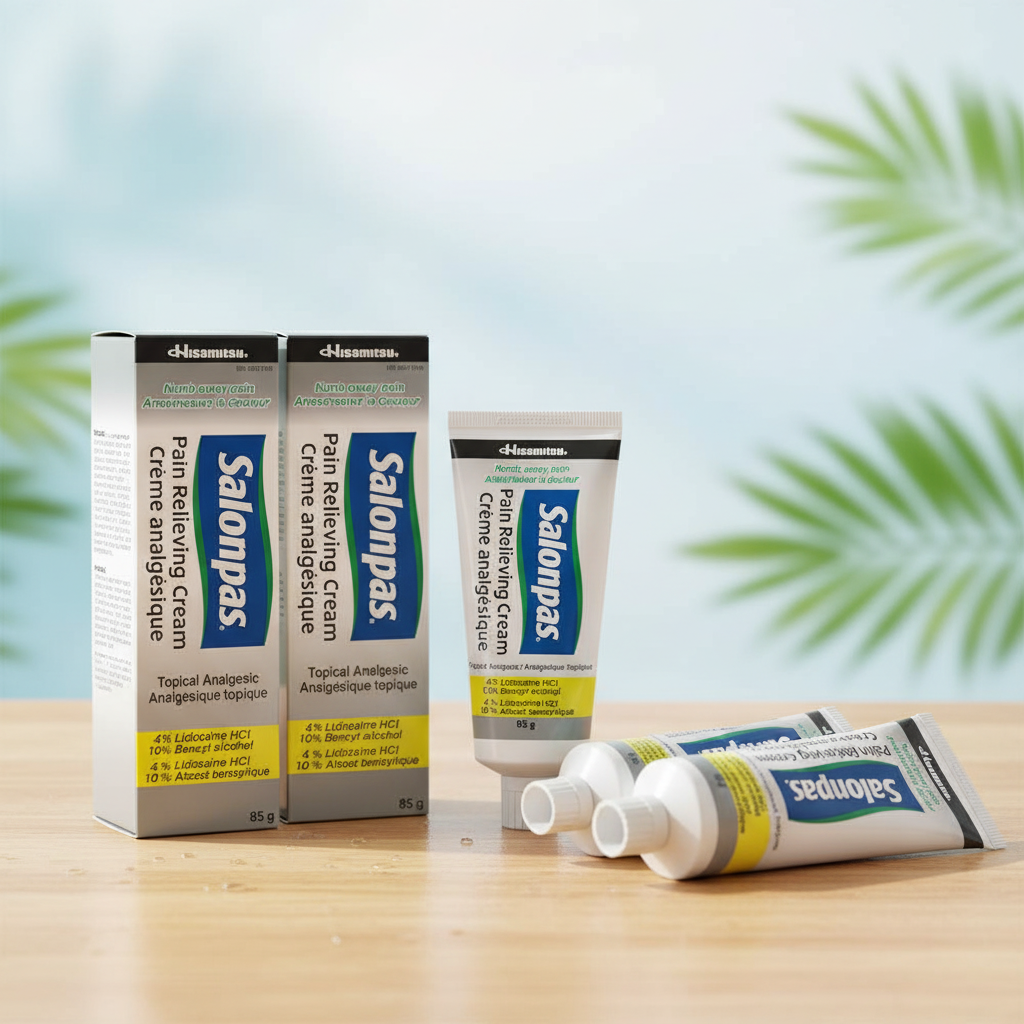 Salonpas Pain Relieving Cream 4% - 3 Pack | Fast Soothing Relief | Free Shipping