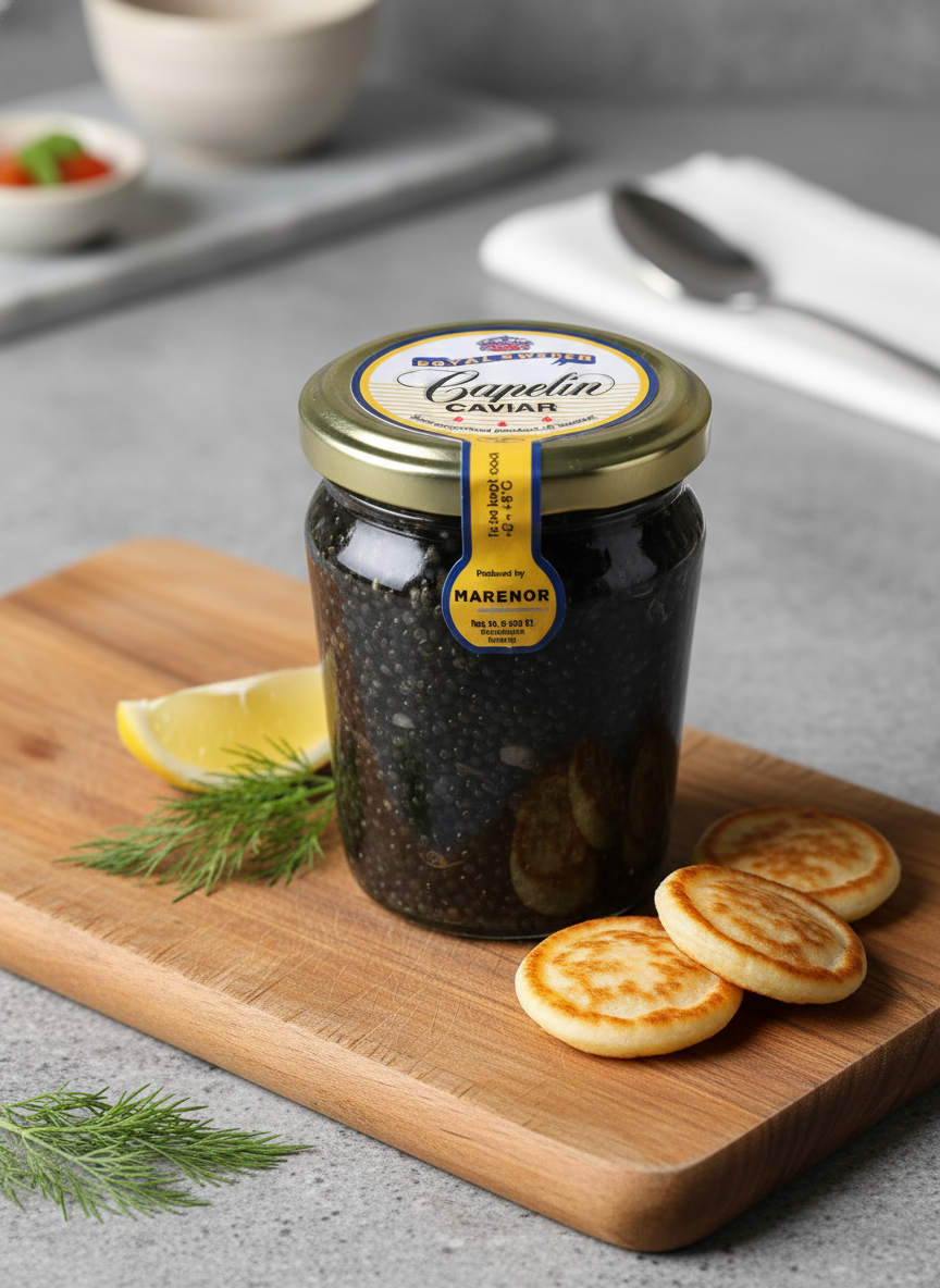Royal Sweden Capelin Roe Caviar – Large 12 oz Jar – Free Shipping