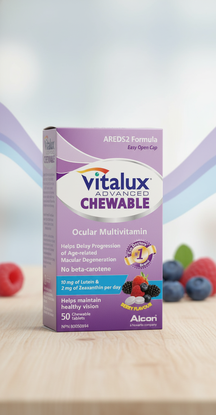Vitalux Advanced, Chewable Ocular Multivitamin, 50 chewable tablets,