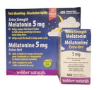 Webber Naturals Melatonin 5mg Extra Strength Easy Dissolve Sublingual Tablets 400 Count-Free Shipping