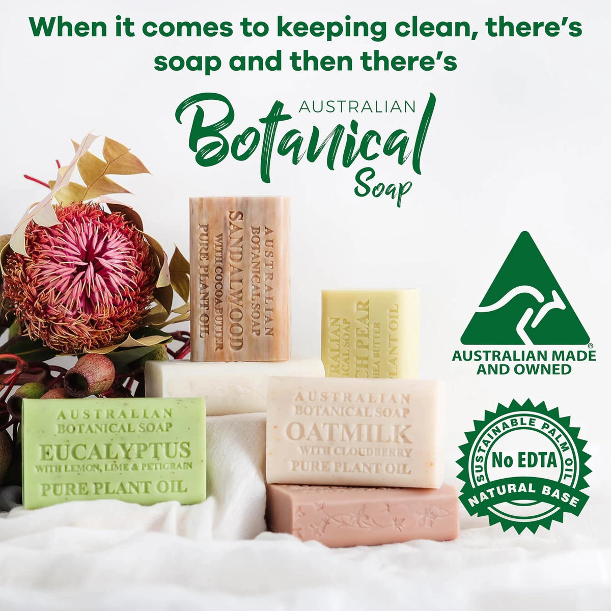 Australian Botanical Goat Milk Soap 8 Bars Triple Milled Soya Bean Oil 6.8 oz