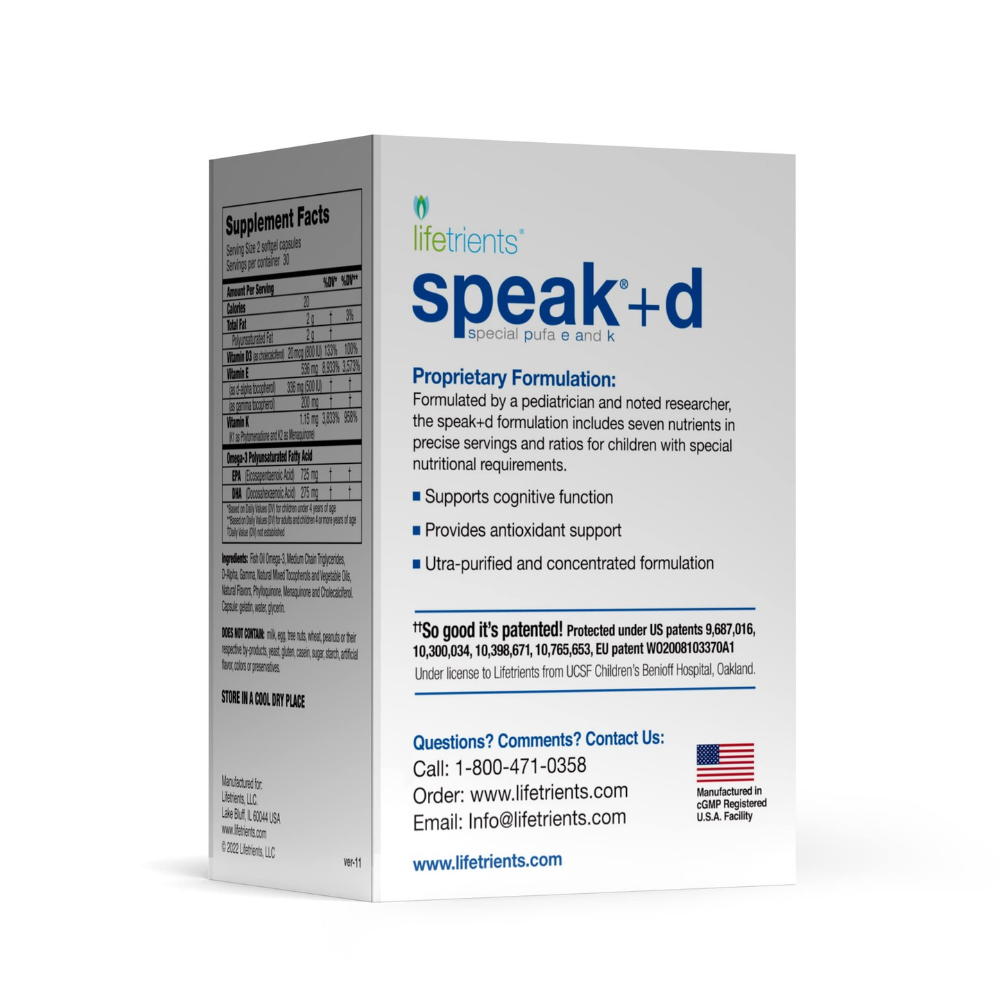 Lifetrients Speak+d Twist-Off Softgels – Natural Orange – 60 Softgels – Pedia...