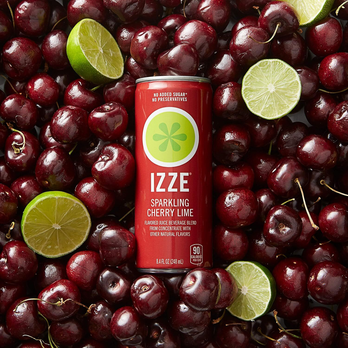 Izze Cherry Lime Sparkling Juice Beverage 24 Pack Of 8.4 Fl Oz Cans Non Gmo