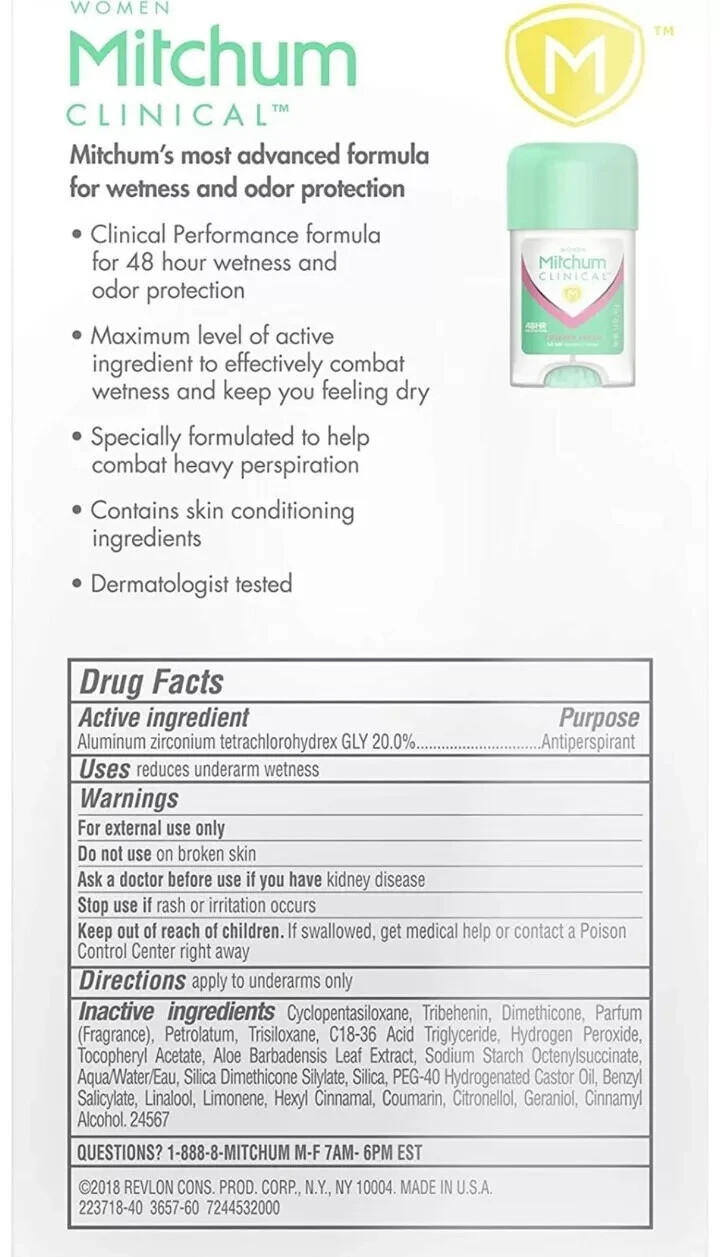 Mitchum Women Clinical Powder Fresh Antiperspirant Deodorant Soft Solid 1.6oz – 4 Pack free shipping