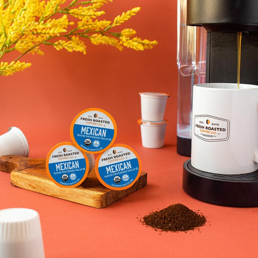 Fresh Roasted Organic Mexican Water-Processed Decaf K-Cup Pods | Keurig Compatible | FREE SHIPPING