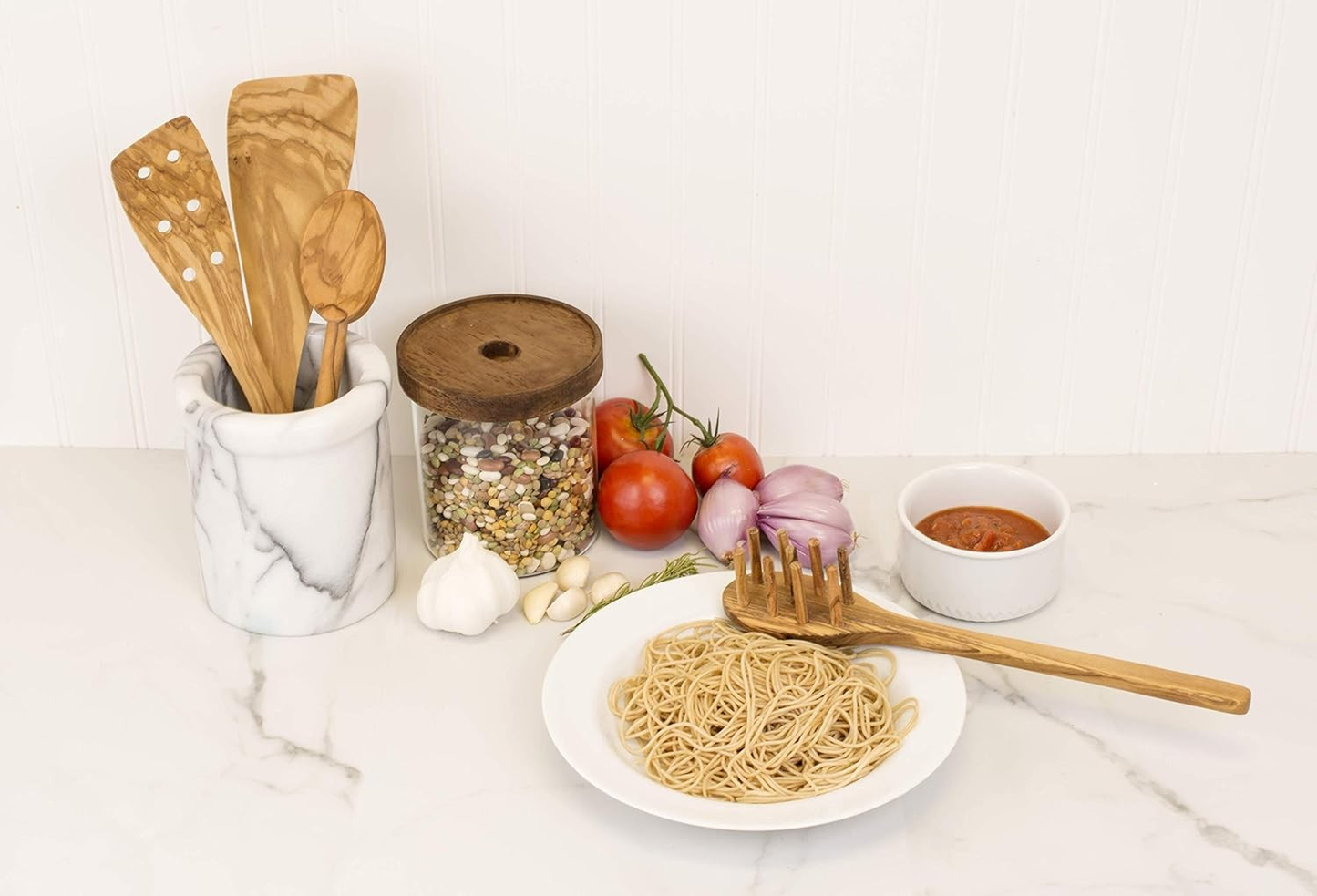 Eddington Italian Olive Wood Pasta Server – Handcrafted in Europe – 12 Inch – Free Shipping