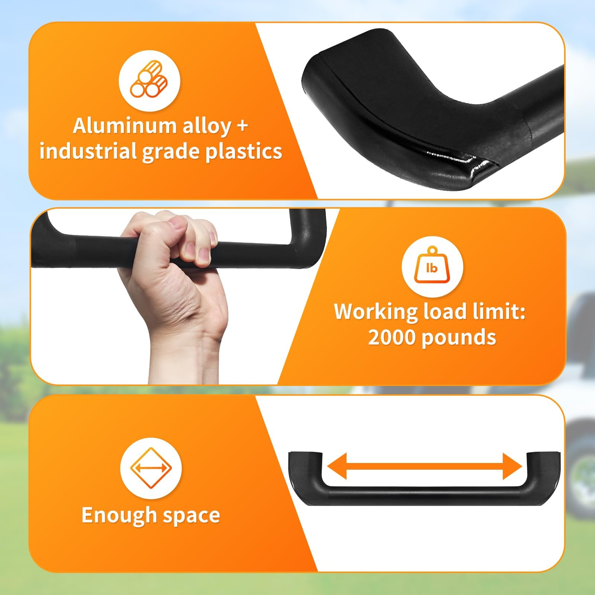 Universal Golf Cart Grab Handles for Club Car, EZGO, Yamaha  2 Pack