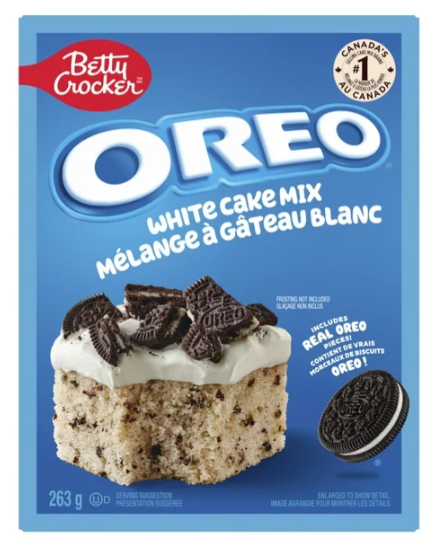 Betty Crocker Oreo White Cake Mix 263g (Pack of 4) Cookies & Cream Flavored Baking Mix