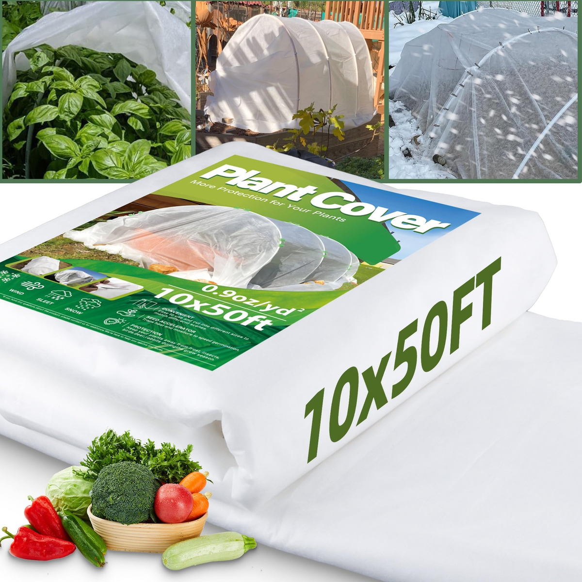 10x50FT Plant Covers for Winter Freeze Protection | Frost Cloth Floating Row Cover | Garden Plant Blanket | FREE SHIPPING 🌱❄️