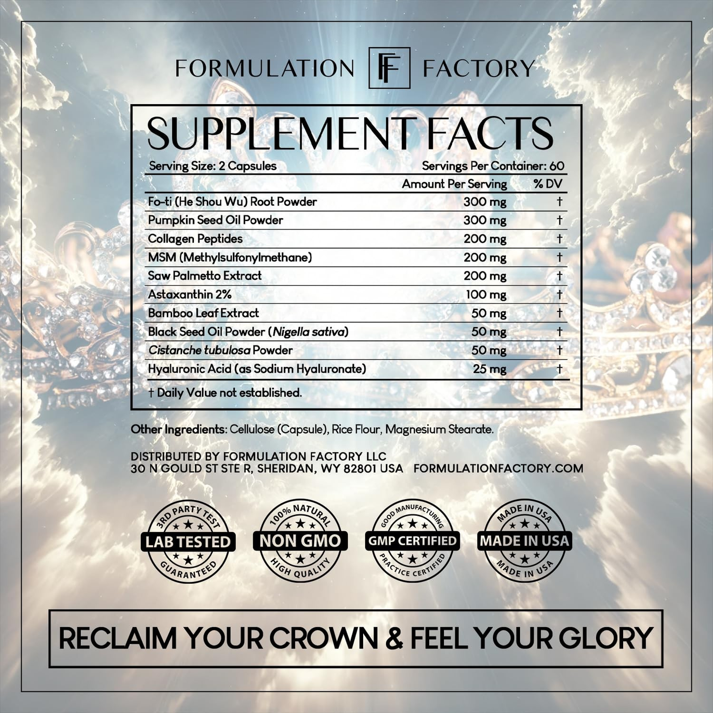 Formulation Factory Crown of Glory 10-in-1 Hair Growth Maximizer with DHT Blocke